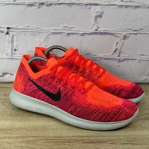 Nike Free RN Flyknit Solar Red Pink Running Shoes Women's Size 10 Sneakers